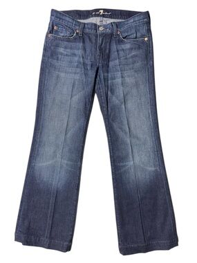 7 For All Mankind Dojo Jeans Wide Leg Denim Vintage Pants Blue Sz 30